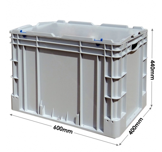 Large Euro Container Case 600 x 400 x 440mm with Hand Holes