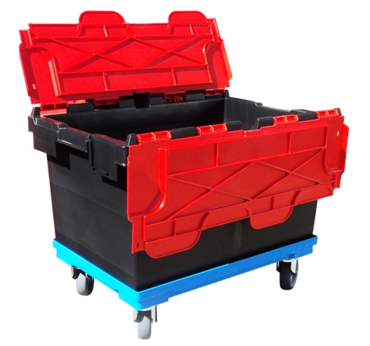 LC3-P Plastor Storage Box on Plastic Crate Dolly with Wheels