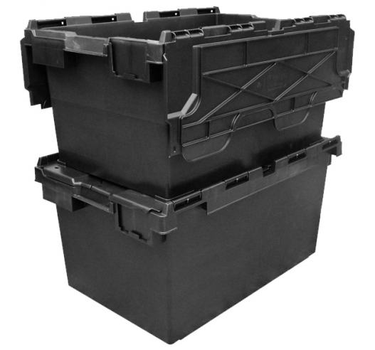 Stackable and Nestable LC3 80 Litre Large Black Storage Crates