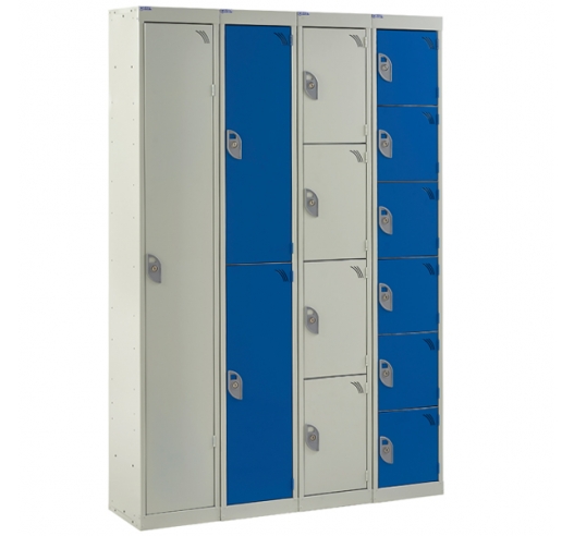 Grey and Blue Steel Lockers