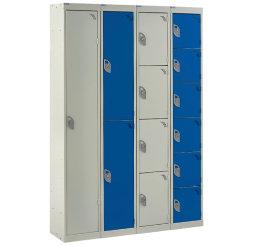 Group Of Grey And Blue Steel Lockers