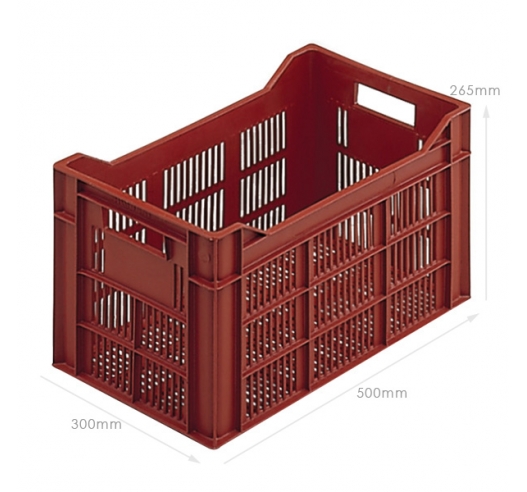 Ventilated container dimensions