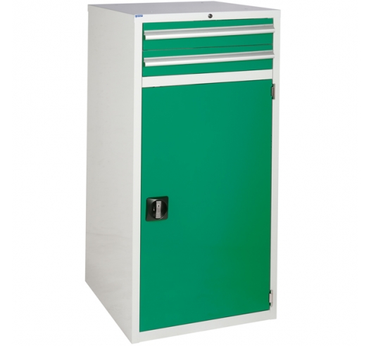 Euroslide cabinet with 2 drawers and 1 cupboard in green