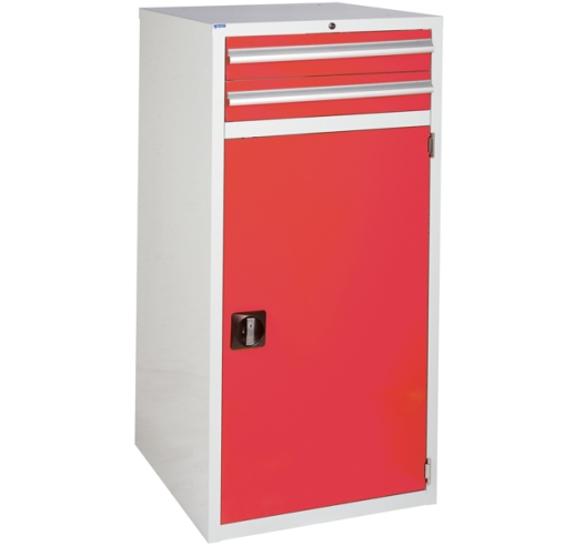 Euroslide cabinet with 2 drawers and 1 cupboard in red