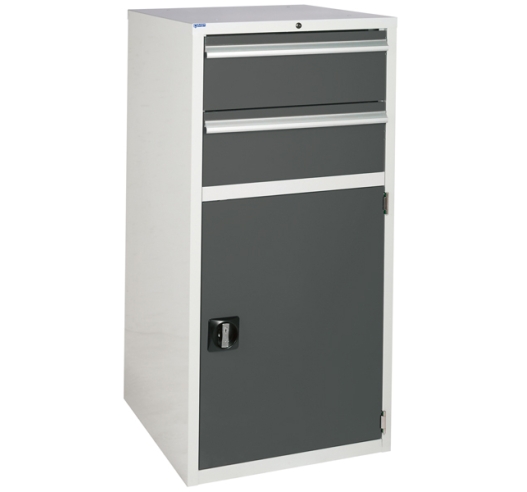 Euroslide Cabinet with 2 Drawers and 1 Cupboard in grey