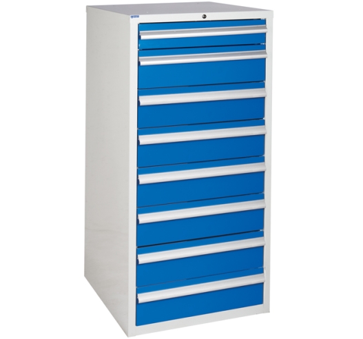 Euroslide cabinet with 8 drawers in blue