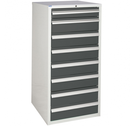 Euroslide cabinet with 8 drawers in grey