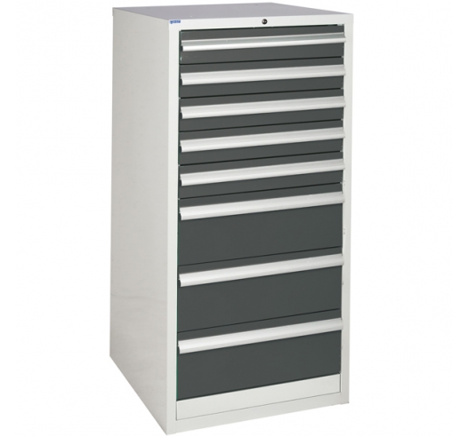 Euroslide cabinet with 8 drawers in grey