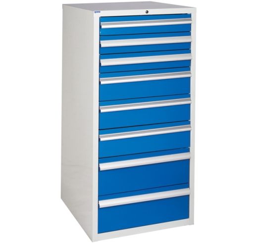 Euroslide cabinet with 8 drawers in blue