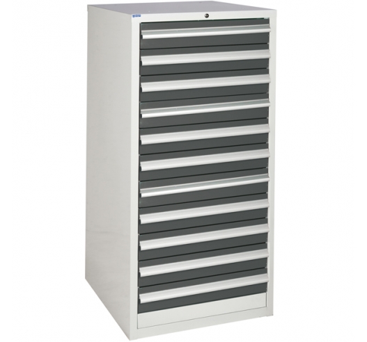 Euroslide cabinet with 11 drawers in grey