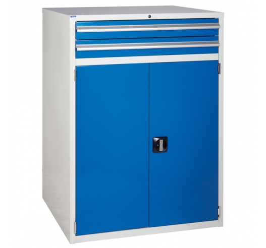 Euroslide cabinet with 2 drawers and 1 cupboard in blue