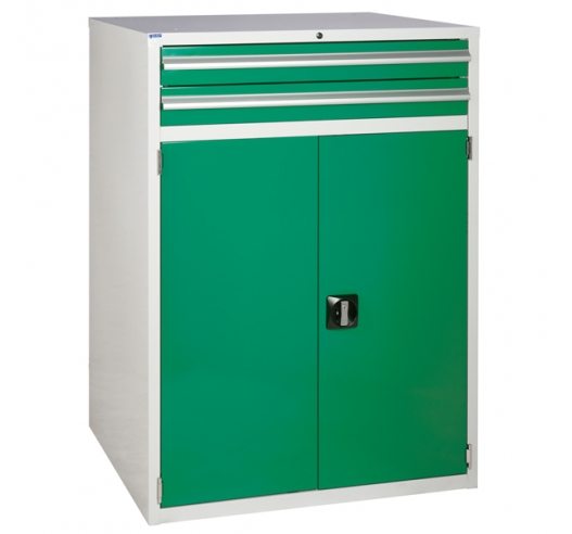 Euroslide cabinet with 2 drawers and 1 cupboard in green