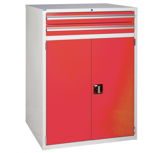 Euroslide cabinet with 2 drawers and 1 cupboard in red