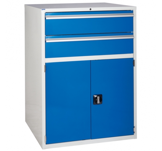 Euroslide cabinet with 2 drawers and 1 cupboard in blue