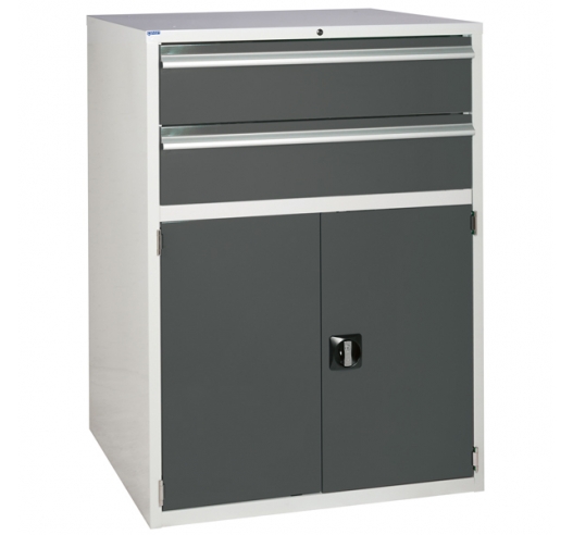 Euroslide cabinet with 2 drawers and 1 cupboard in grey