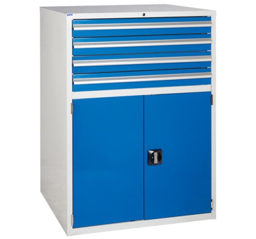 Euroslide cabinet with 4 drawers and 1 cupboard in blue