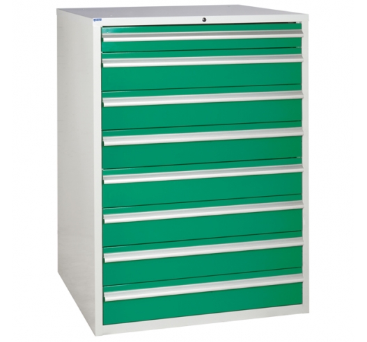 Euroslide cabinet with 8 drawers in green