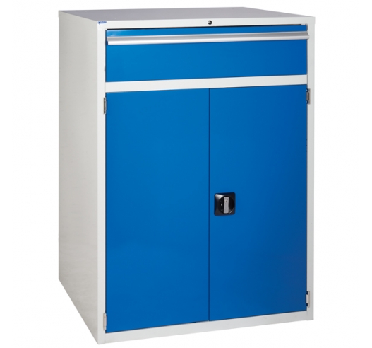 Euroslide cabinet with 1 drawer and 1 cupboard in blue