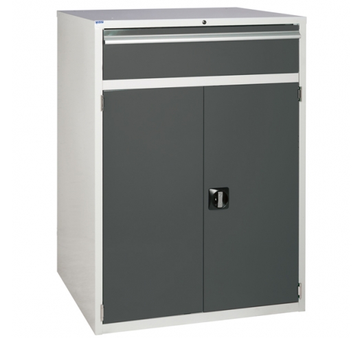 Euroslide cabinet with 1 drawer and 1 cupboard in grey