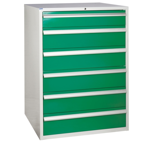 Euroslide cabinet with 6 drawers in green