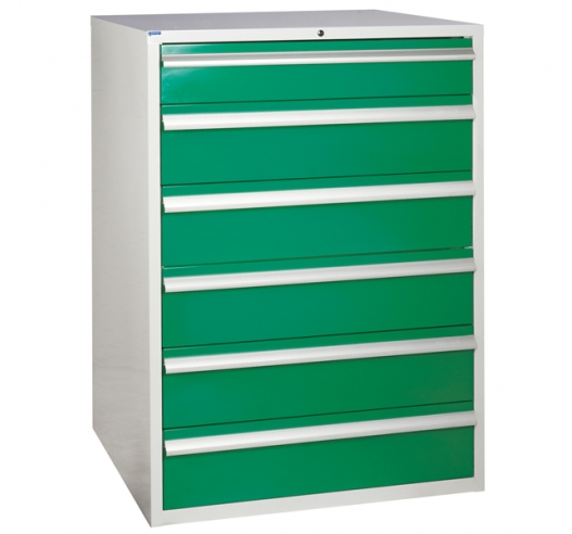 Euroslide cabinet with 6 drawers in green