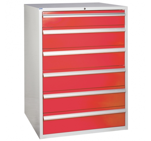 Euroslide cabinet with 6 drawers in red