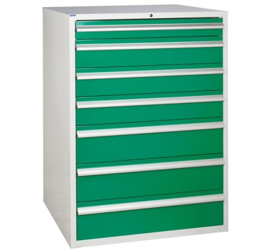 Euroslide cabinet with 7 drawers in green