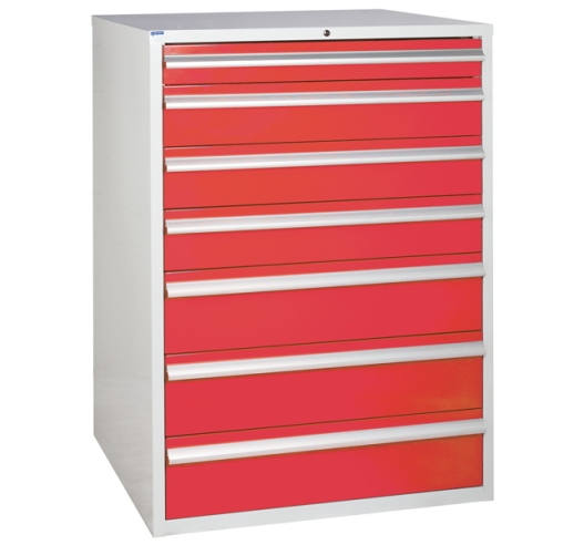 Euroslide cabinet with 7 drawers in red