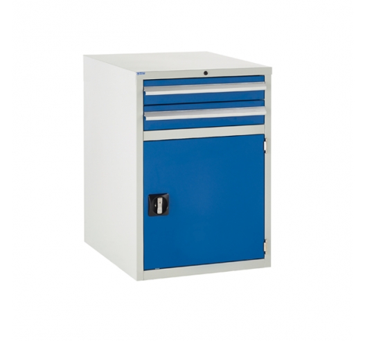 Euroslide cabinet with 2 drawers and 1 cupboard in blue