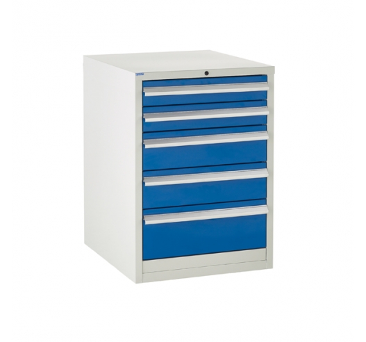 Euroslide cabinet with 5 drawers in blue