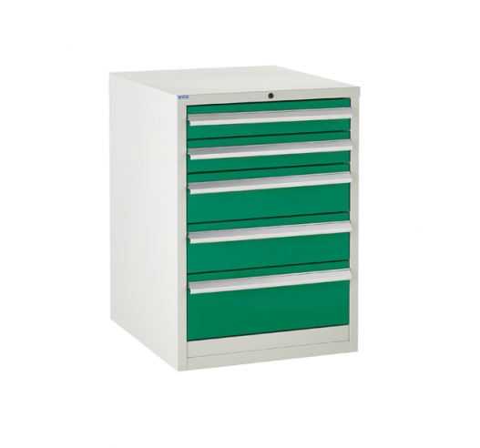 Euroslide cabinet with 5 drawers in green