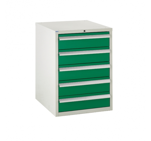 Euroslide cabinet with 5 drawers in green