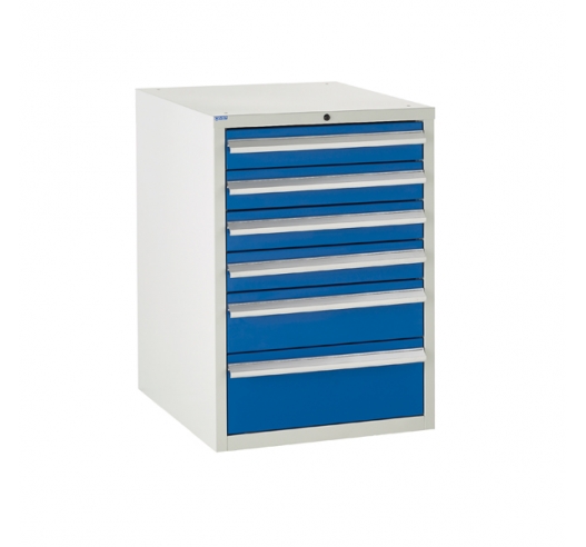 Euroslide cabinet with 6 drawers in blue