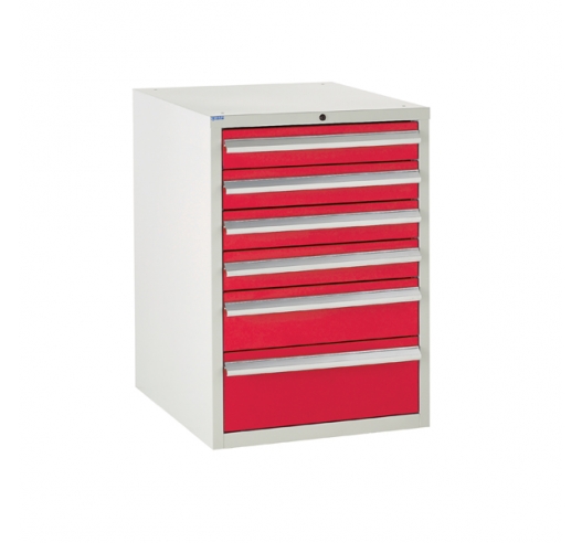 Euroslide cabinet with 6 drawers in red