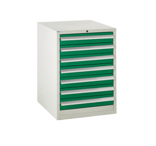 Euroslide cabinet with 7 drawers in green