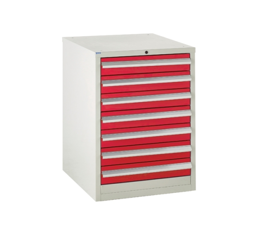 Euroslide cabinet with 7 drawers in red