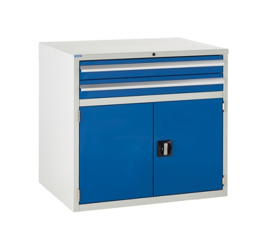 Euroslide cabinet with 2 drawers and 1 cupboard in blue