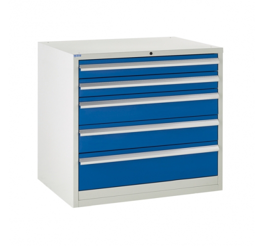 Euroslide cabinet with 5 drawers in blue