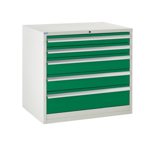 Euroslide cabinet with 5 drawers in green