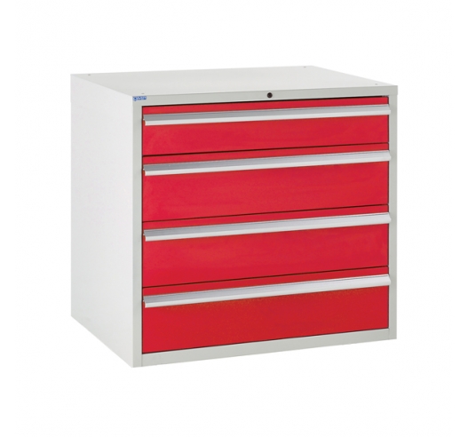 Euroslide cabinet with 4 drawers in red