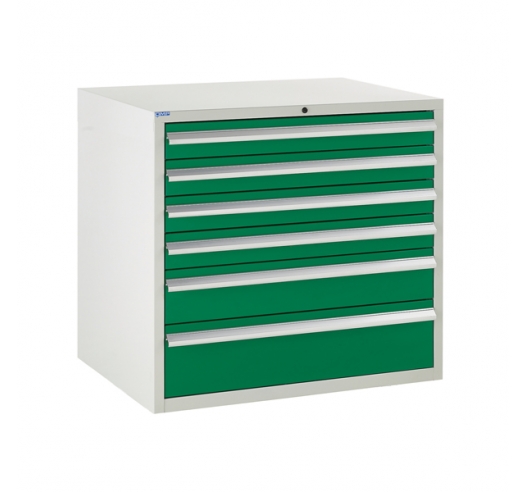 Euroslide cabinet with 6 drawers in green