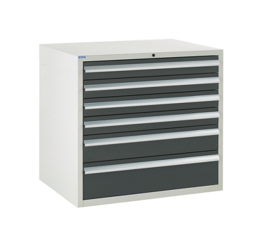 Euroslide cabinet with 6 drawers in grey