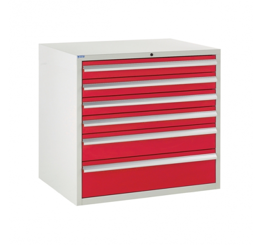 Euroslide cabinet with 6 drawers in red