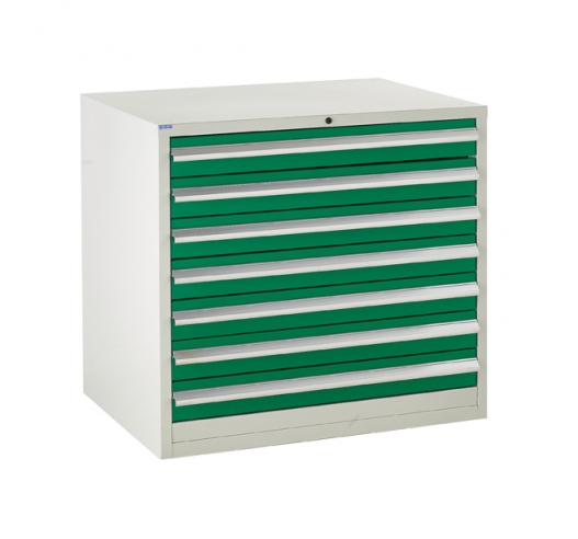 Euroslide cabinet with 7 drawers in green