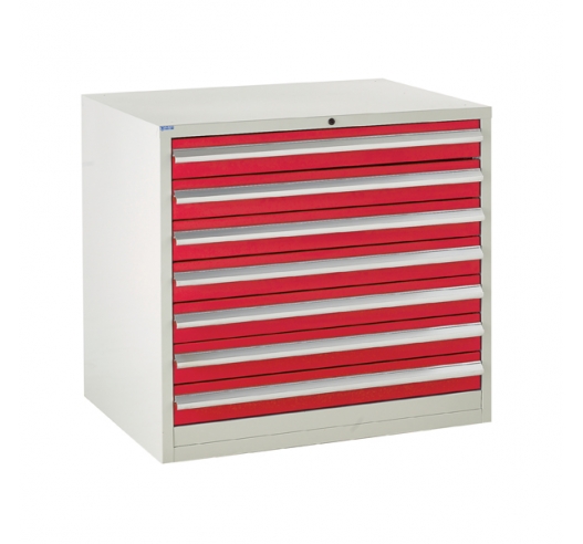 Euroslide cabinet with 7 drawers in red