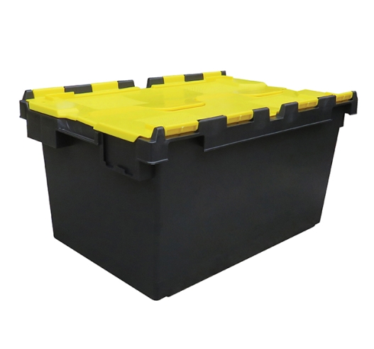 Black Base, Yellow Lid Plastic Storage Box with 80 Litre Capacity