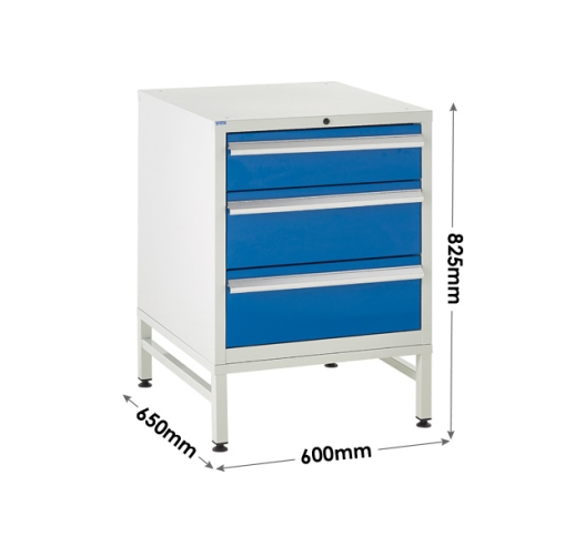 Under bench Euroslide cabinet and stand dimensions