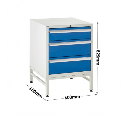 Under bench Euroslide cabinet and stand dimensions