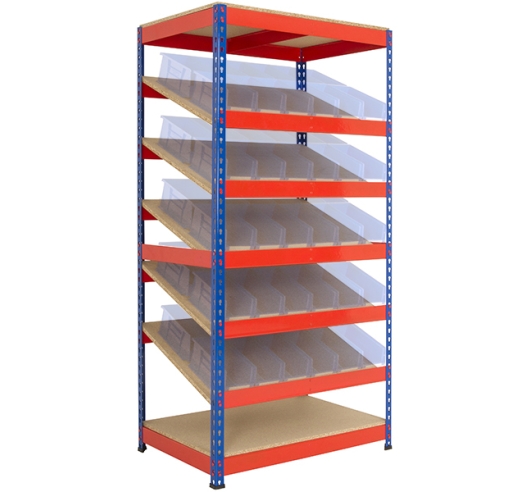 5 Sloping Shelves with Containers