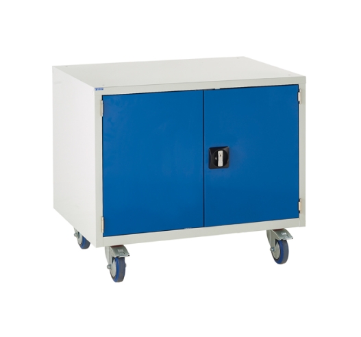 Under bench Euroslide cabinet with 1 cupboard in blue